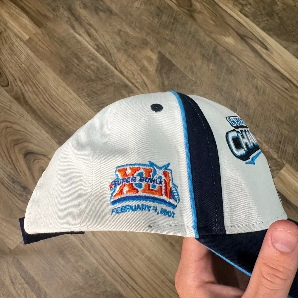 Vintage Y2K Reebok Hat Men OSFM White Indianapolis Colts Super Bowl XLI Champion